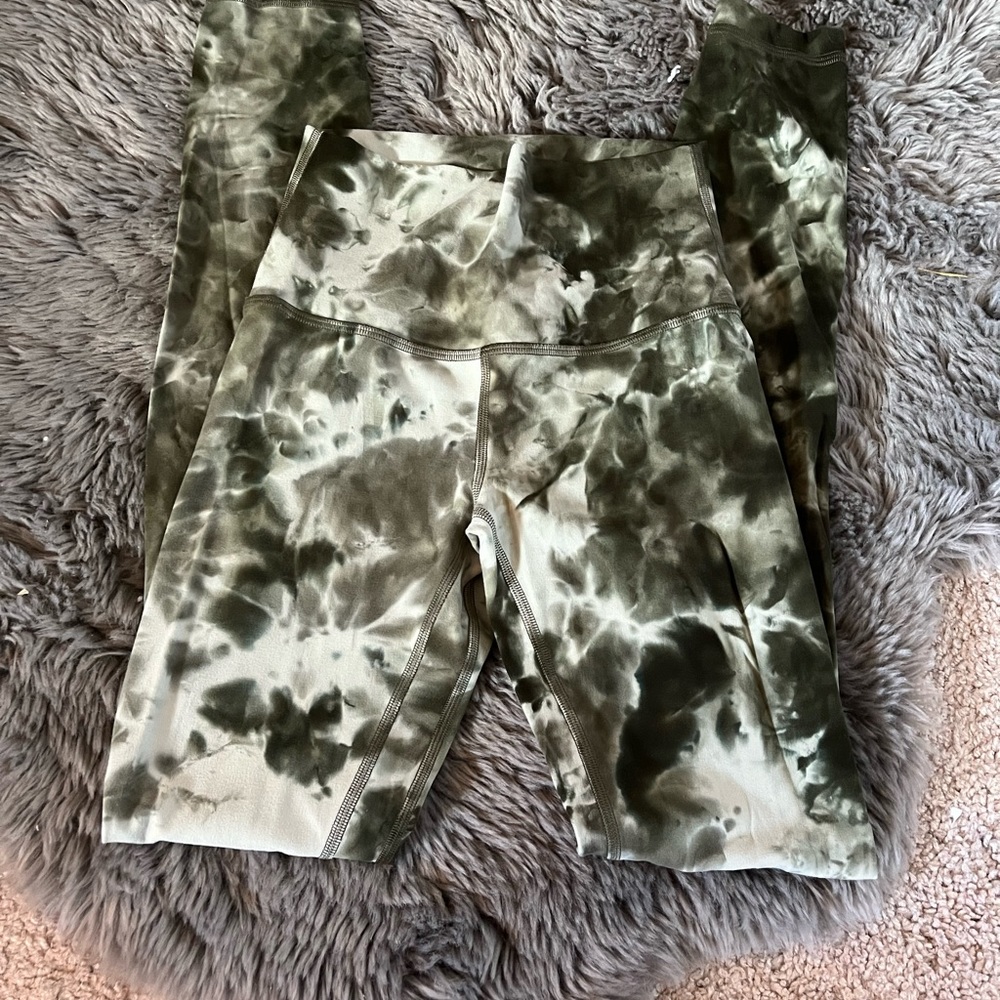 lululemon green tie dye align leggings